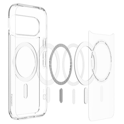 Husa MagSafe pentru Google Pixel 11, Spigen, Ultra Hybrid, Transparenta Alba ACS11441