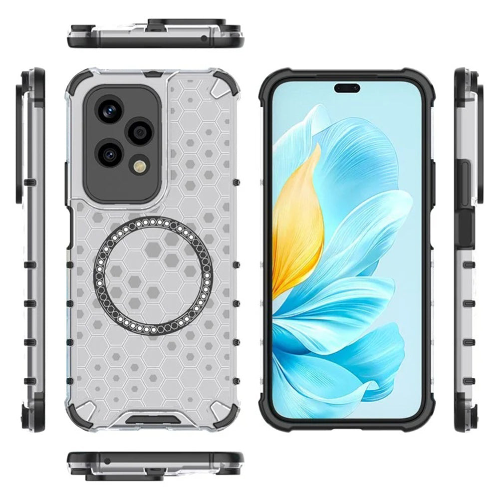 Husa MagSafe pentru Honor 200 Lite, Techsuit, HoneyComb Shield, Alba
