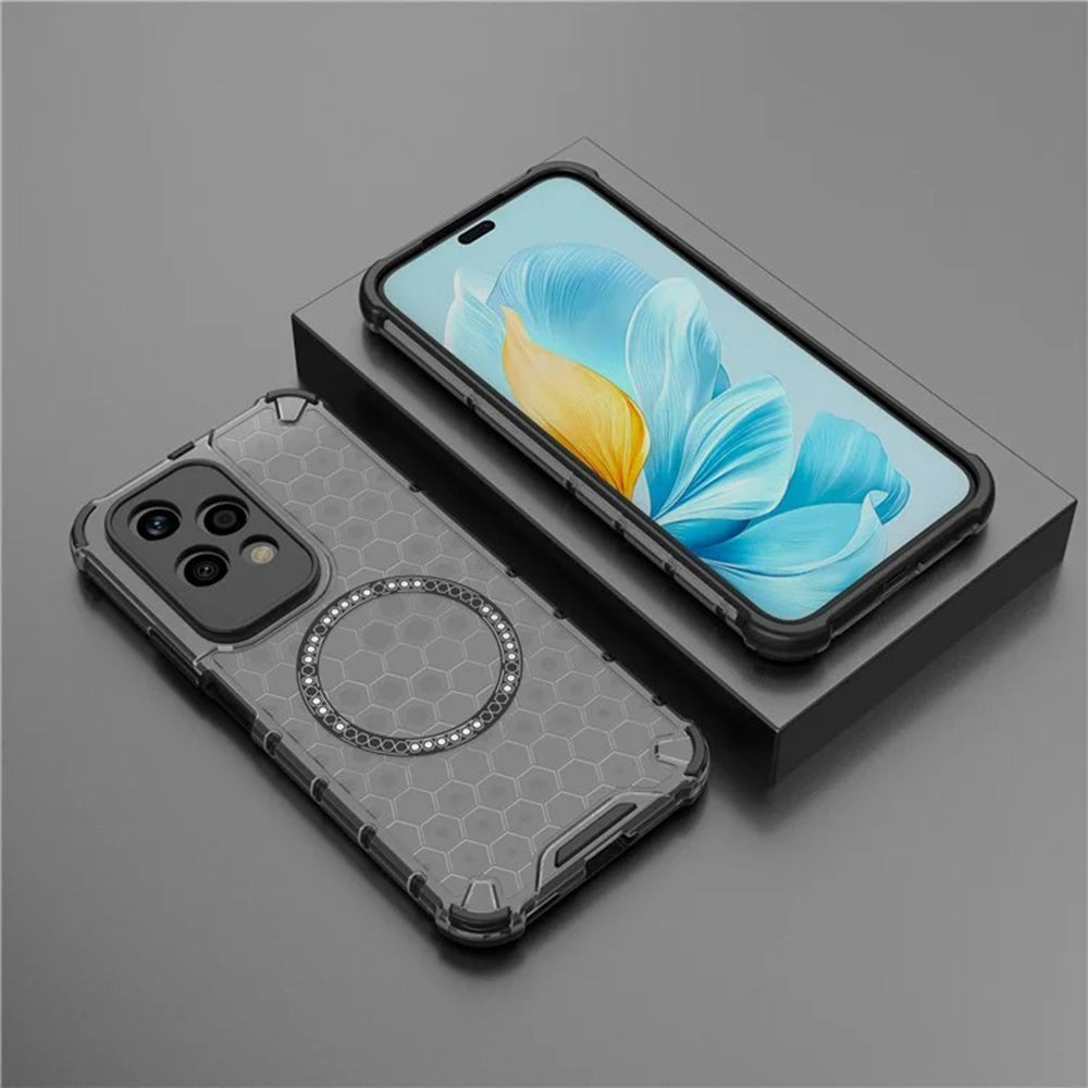Husa MagSafe pentru Honor 200 Lite, Techsuit, HoneyComb Shield, Neagra