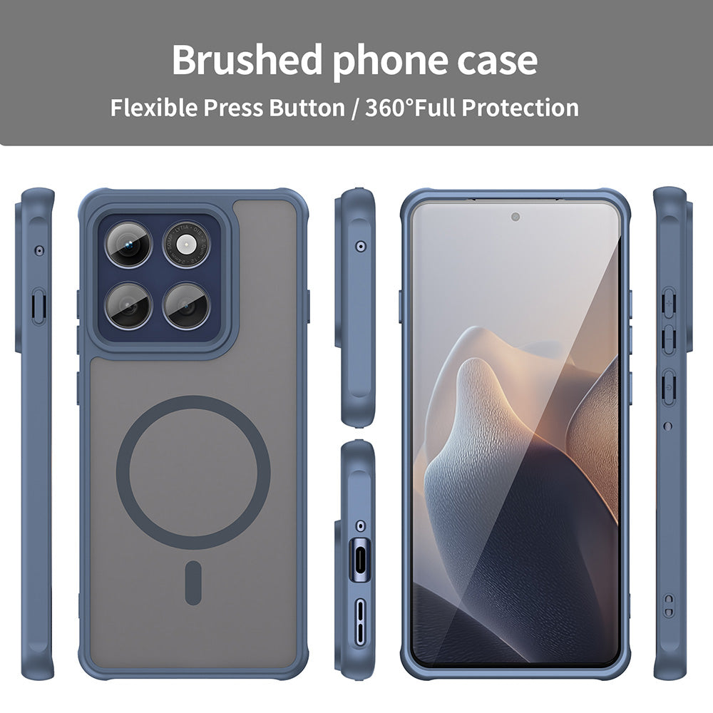 Husa MagSafe pentru Motorola Edge 60 Pro, Techsuit, HaloFrost II (Big Lens Hole), Bleumarin