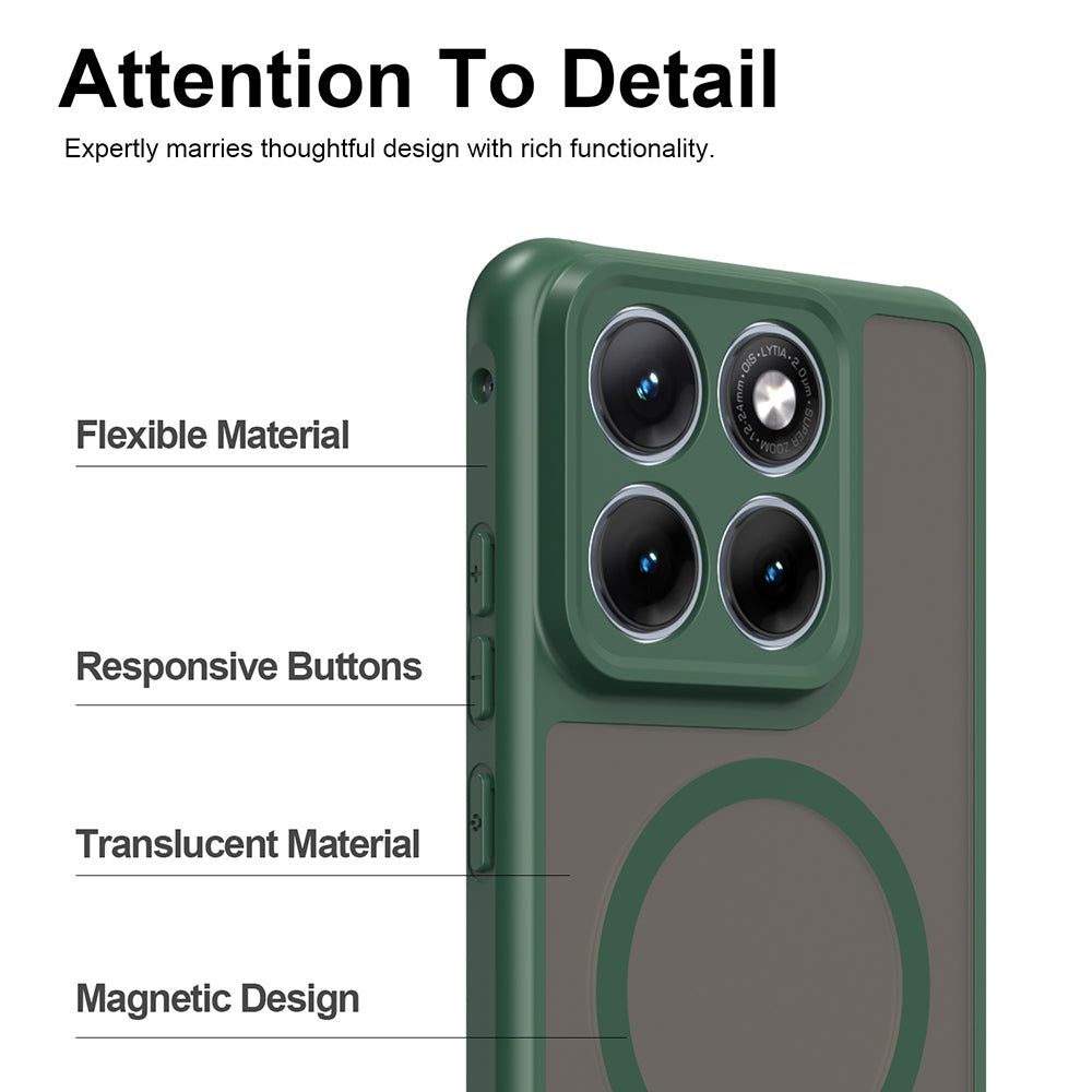 Husa MagSafe pentru Motorola Edge 70 Fusion, Techsuit, HaloFrost II, Verde