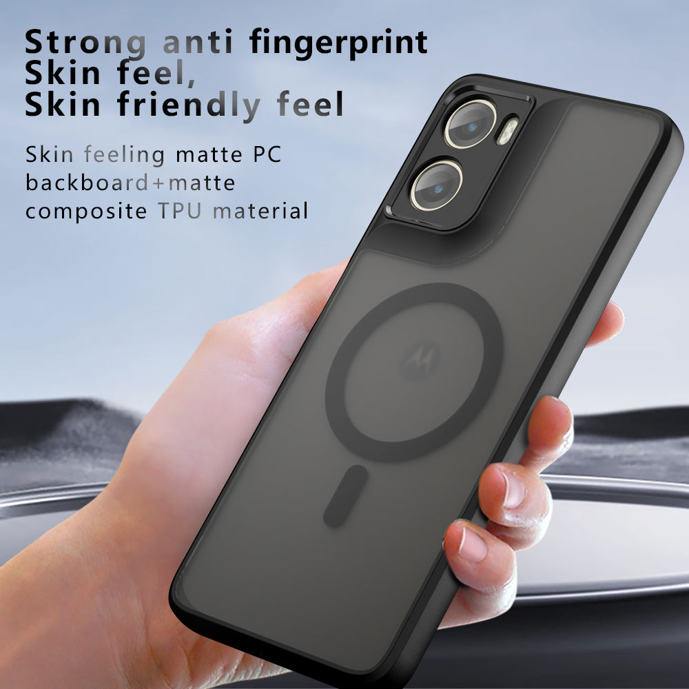 Husa MagSafe pentru Motorola Moto G06, Techsuit, PureFrost, Neagra Satinata
