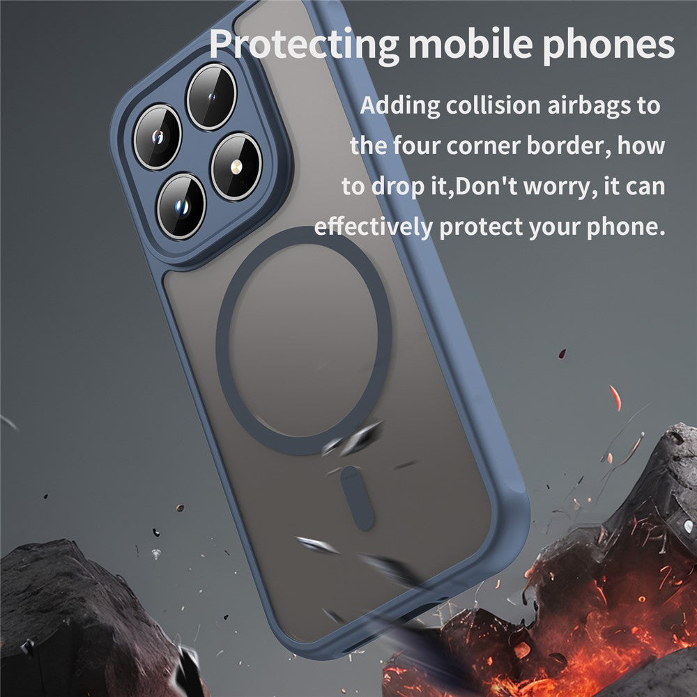 Husa MagSafe pentru Motorola Moto G87 / G77 / G67, Techsuit, HaloFrost II, Bleumarin
