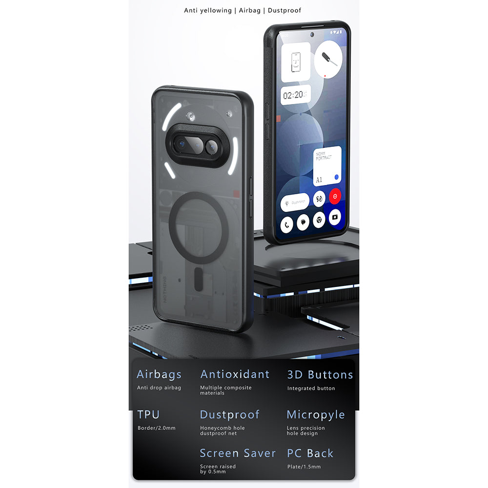 Husa MagSafe pentru Nothing Phone (3a), Techsuit, PureFrost, Neagra