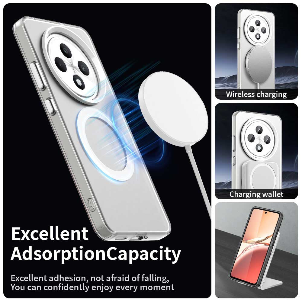Husa MagSafe pentru Oppo Reno12 FS 5G / Reno12 FS 4G / Reno12 F 4G / Reno12 F, Techsuit, CandyCase, Alba