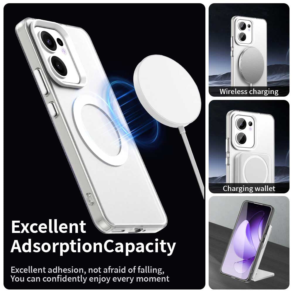 Husa MagSafe pentru Oppo Reno13 FS 5G / Reno13 F 4G / Reno13 F, Techsuit, CandyCase, Alba
