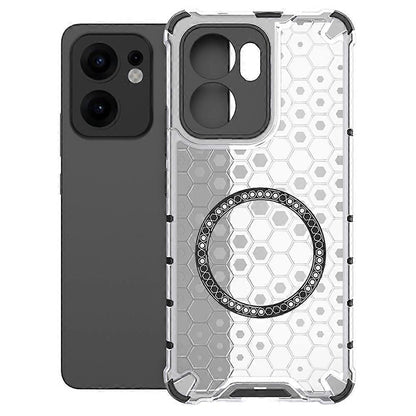 Husa MagSafe pentru Oppo Reno13 FS 5G / Reno13 F 4G / Reno13 F, Techsuit, HoneyComb Shield, Alba