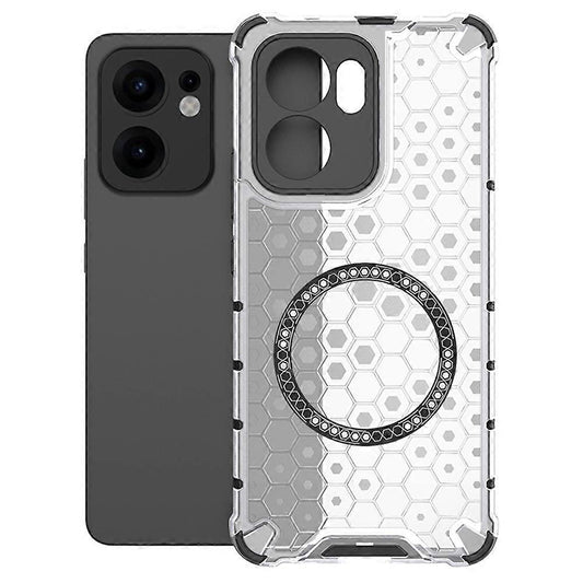 Husa MagSafe pentru Oppo Reno13 FS 5G / Reno13 F 4G / Reno13 F, Techsuit, HoneyComb Shield, Alba
