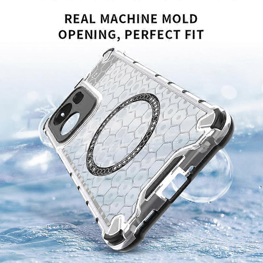 Husa MagSafe pentru Oppo Reno13 FS 5G / Reno13 F 4G / Reno13 F, Techsuit, HoneyComb Shield, Alba