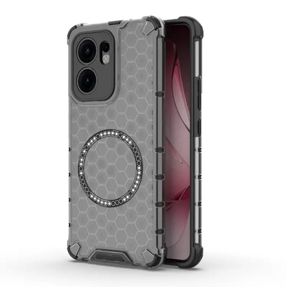 Husa MagSafe pentru Oppo Reno13 FS 5G / Reno13 F 4G / Reno13 F, Techsuit, HoneyComb Shield, Neagra