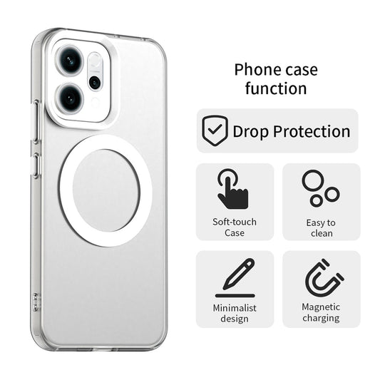 Husa MagSafe pentru Oppo Reno16 F / Reno16 FS, Techsuit, CandyCase, Alba
