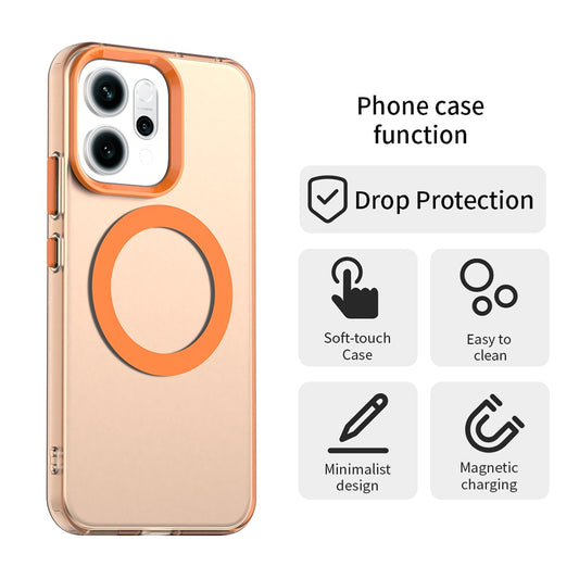 Husa MagSafe pentru Oppo Reno16 F / Reno16 FS, Techsuit, CandyCase, Portocalie