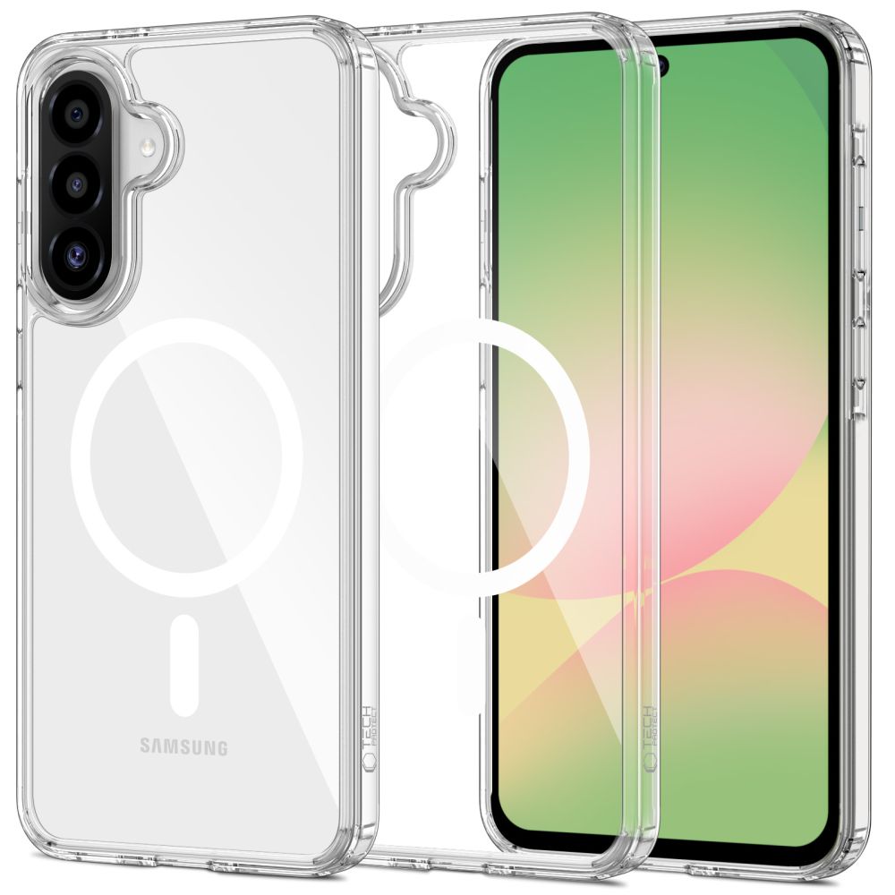 Husa MagSafe pentru Samsung Galaxy A56 A566, Tech-Protect, Flexair Hybrid, Transparenta