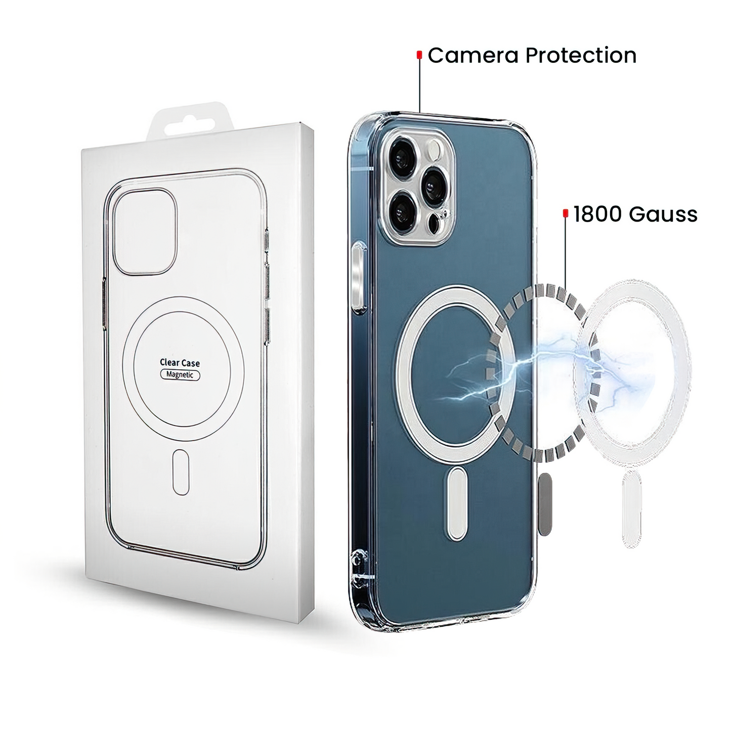 Husa MagSafe pentru Samsung Galaxy A57 5G, OEM, 1800 Gauss, Transparenta