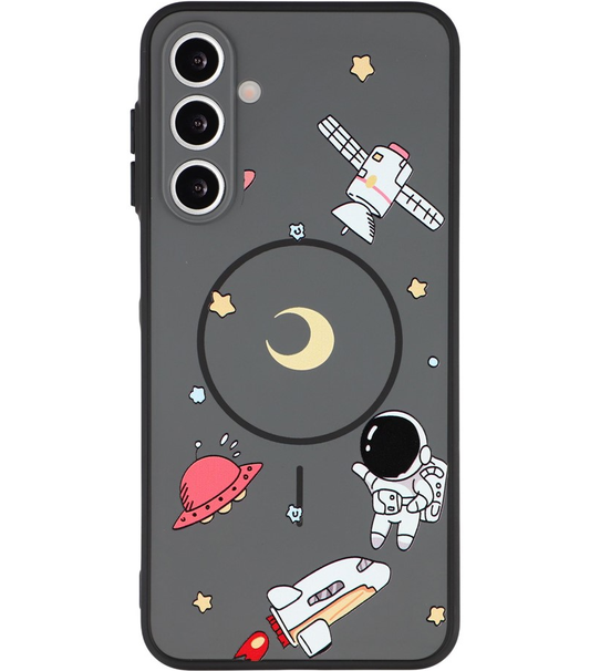 Husa MagSafe pentru Samsung Galaxy S25 Ultra S938, OEM, Cartoon Astronaut, Neagra