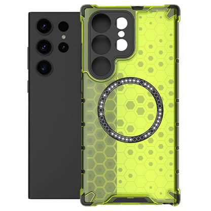 Husa MagSafe pentru Samsung Galaxy S25 Ultra S938, Techsuit, HoneyComb Shield, Verde