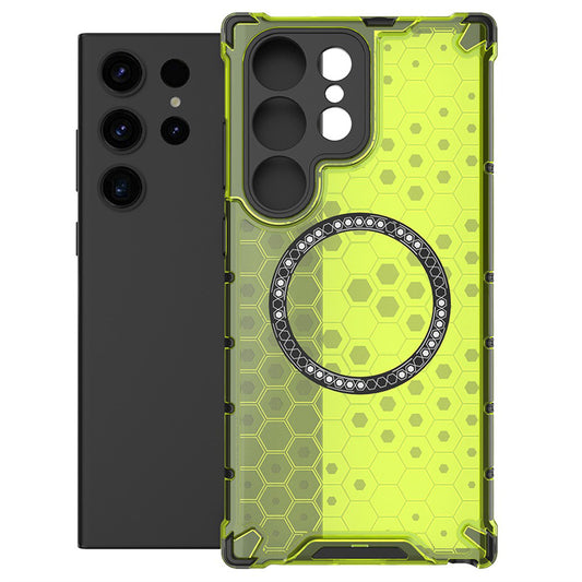Husa MagSafe pentru Samsung Galaxy S25 Ultra S938, Techsuit, HoneyComb Shield, Verde