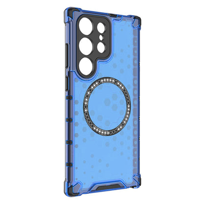 Husa MagSafe pentru Samsung Galaxy S24 Ultra S928, Techsuit, HoneyComb Shield, Albastra