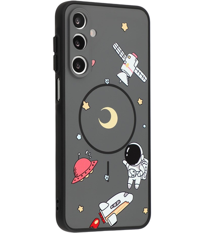 Husa MagSafe pentru Samsung Galaxy S26 Ultra S948, OEM, Cartoon Astronaut, Gri