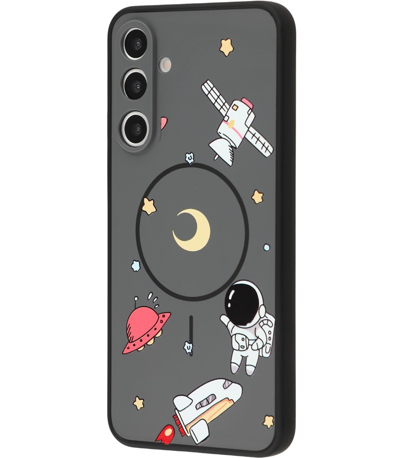Husa MagSafe pentru Samsung Galaxy S25 Ultra S938, OEM, Cartoon Astronaut, Neagra