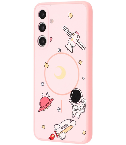 Husa MagSafe pentru Samsung Galaxy S26 Ultra S948, OEM, Cartoon Astronaut, Roz