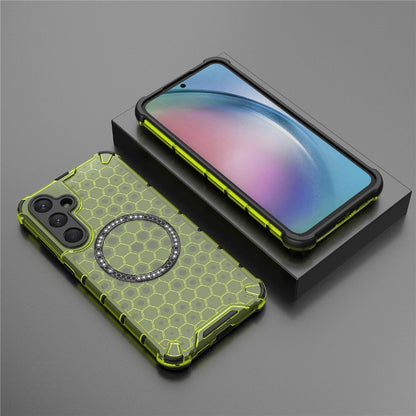 Husa MagSafe pentru Samsung Galaxy S25 S931, Techsuit, HoneyComb Shield, Verde