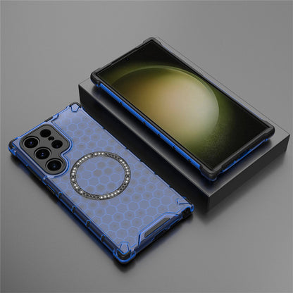 Husa MagSafe pentru Samsung Galaxy S25 Ultra S938, Techsuit, HoneyComb Shield, Albastra