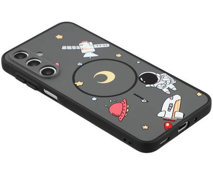 Husa MagSafe pentru Samsung Galaxy S26 Ultra S948, OEM, Cartoon Astronaut, Gri