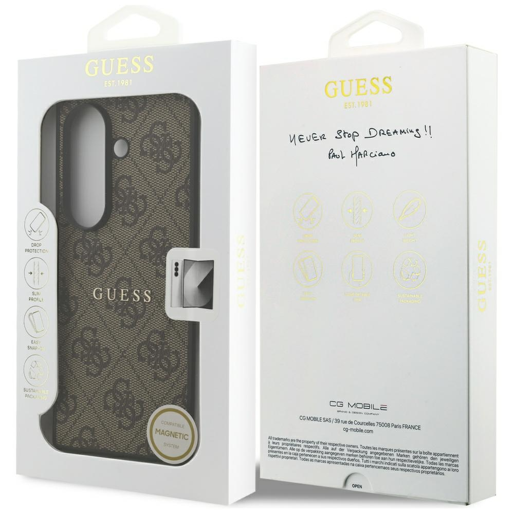 Husa MagSafe pentru Samsung Galaxy Z Fold7 F966, Guess, 4G Classic, Maro, Resigilata