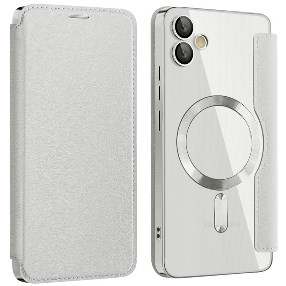 Husa MagSafe pentru Samsung Galaxy A05 A055, Techsuit, SmartMag Book, Gri