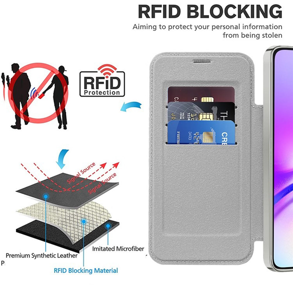 Husa MagSafe pentru Samsung Galaxy A05 A055, Techsuit, SmartMag Book, Gri