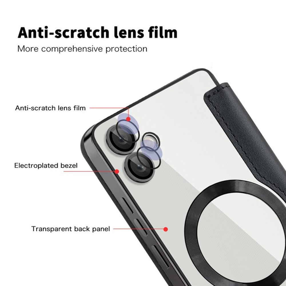 Husa MagSafe pentru Samsung Galaxy A05 A055, Techsuit, SmartMag Book, Neagra
