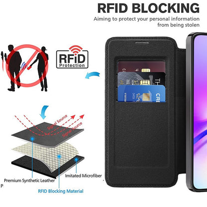 Husa MagSafe pentru Samsung Galaxy A05 A055, Techsuit, SmartMag Book, Neagra