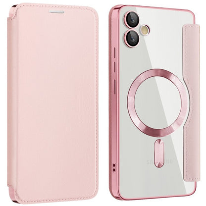 Husa MagSafe pentru Samsung Galaxy A05 A055, Techsuit, SmartMag Book, Roz
