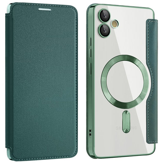Husa MagSafe pentru Samsung Galaxy A05 A055, Techsuit, SmartMag Book, Verde