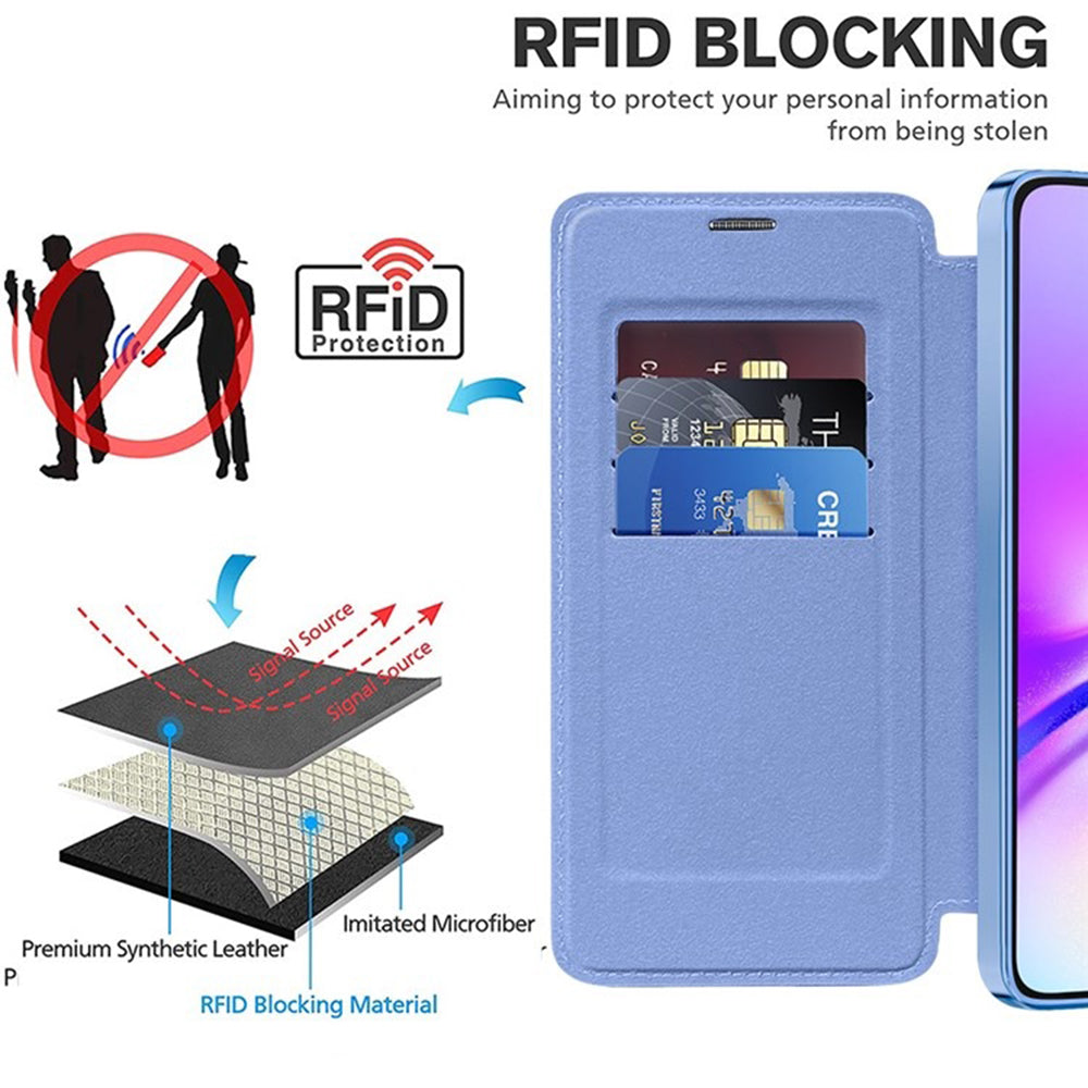 Husa MagSafe pentru Samsung Galaxy A05s A057, Techsuit, SmartMag Book, Bleu