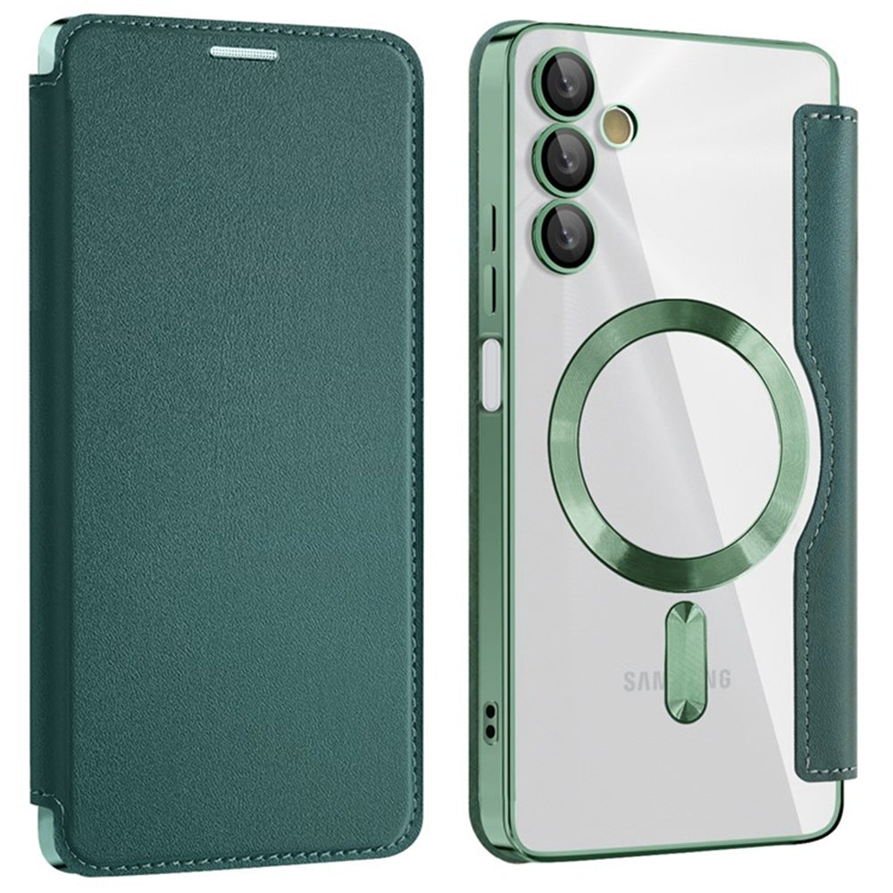 Husa MagSafe pentru Samsung Galaxy A05s A057, Techsuit, SmartMag Book, Verde