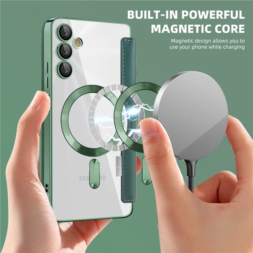 Husa MagSafe pentru Samsung Galaxy A05s A057, Techsuit, SmartMag Book, Verde