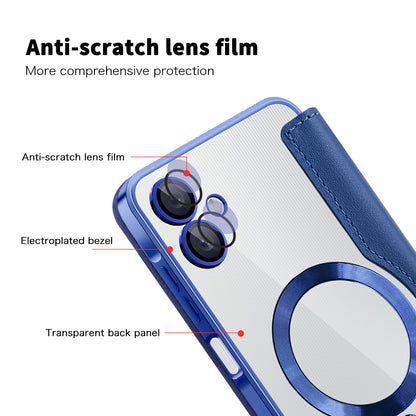 Husa MagSafe pentru Samsung Galaxy A06 A065, Techsuit, SmartMag Book, Albastra