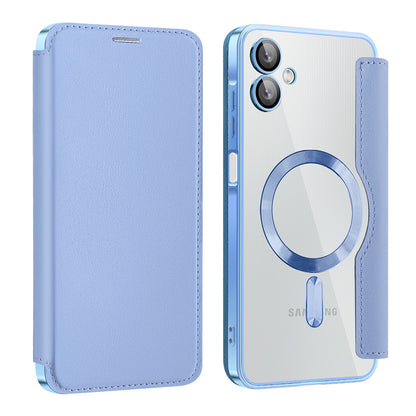 Husa MagSafe pentru Samsung Galaxy A06 A065, Techsuit, SmartMag Book, Bleu