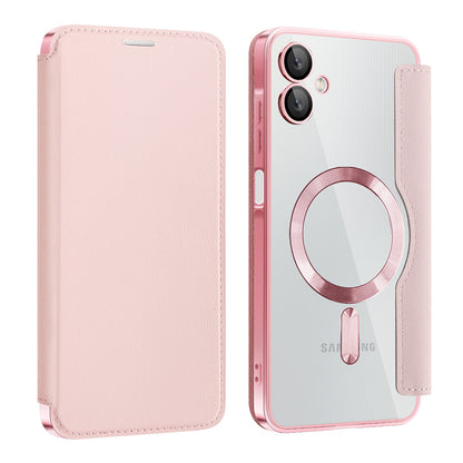 Husa MagSafe pentru Samsung Galaxy A06 A065, Techsuit, SmartMag Book, Roz