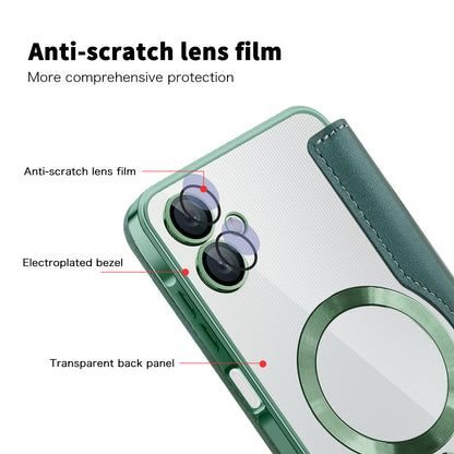 Husa MagSafe pentru Samsung Galaxy A06 A065, Techsuit, SmartMag Book, Verde