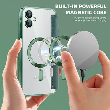 Husa MagSafe pentru Samsung Galaxy A06 A065, Techsuit, SmartMag Book, Verde