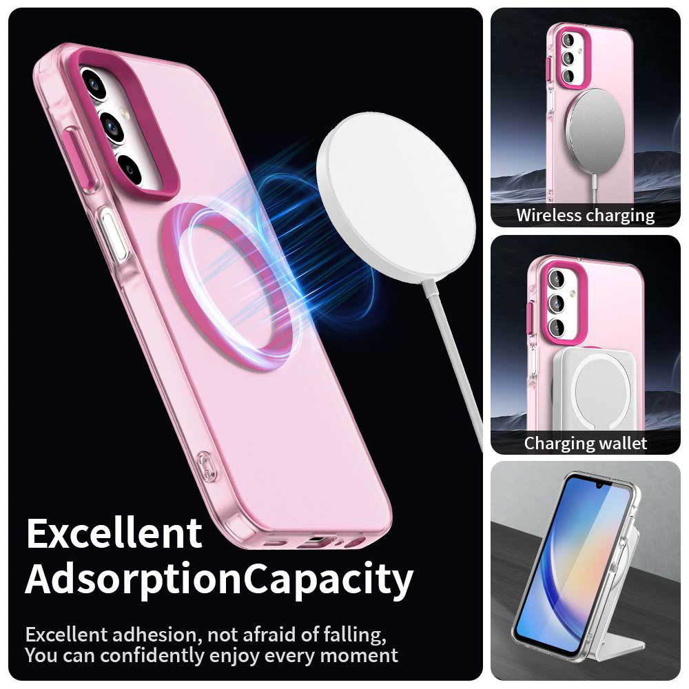 Husa MagSafe pentru Samsung Galaxy A15 5G A156 / A15 A155, Techsuit, CandyCase, Roz