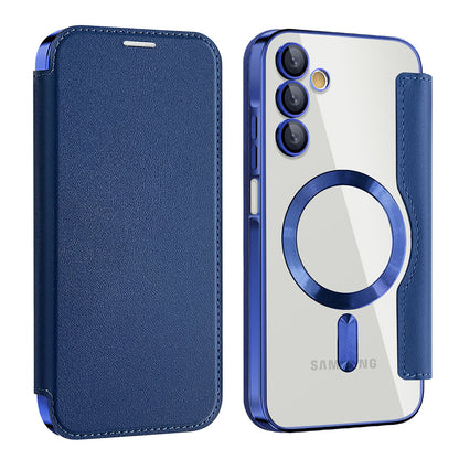 Husa MagSafe pentru Samsung Galaxy A15 5G A156 / A15 A155, Techsuit, SmartMag Book, Albastra