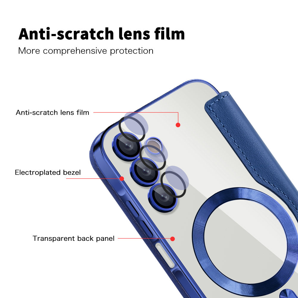 Husa MagSafe pentru Samsung Galaxy A15 5G A156 / A15 A155, Techsuit, SmartMag Book, Albastra