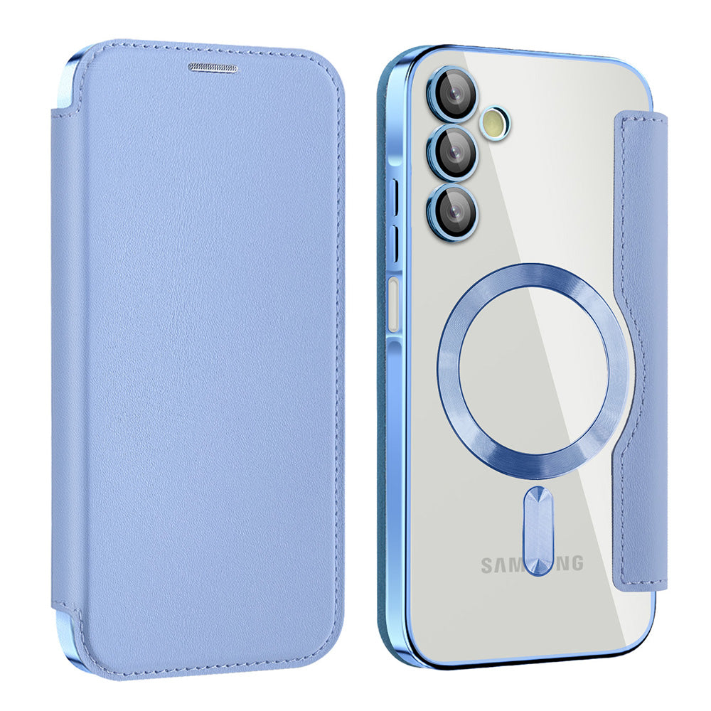 Husa MagSafe pentru Samsung Galaxy A15 5G A156 / A15 A155, Techsuit, SmartMag Book, Bleu