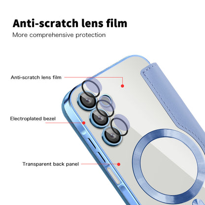 Husa MagSafe pentru Samsung Galaxy A15 5G A156 / A15 A155, Techsuit, SmartMag Book, Bleu