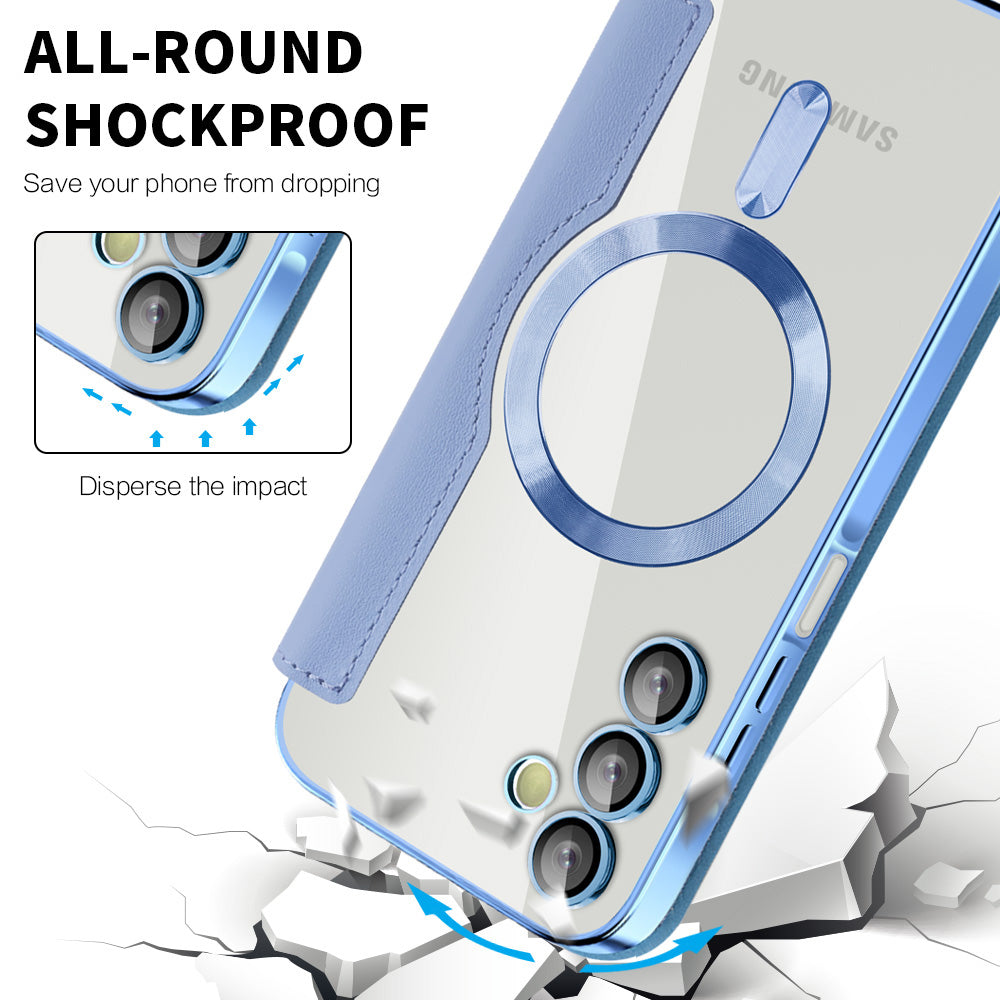 Husa MagSafe pentru Samsung Galaxy A15 5G A156 / A15 A155, Techsuit, SmartMag Book, Bleu