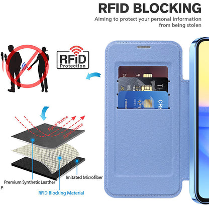 Husa MagSafe pentru Samsung Galaxy A15 5G A156 / A15 A155, Techsuit, SmartMag Book, Bleu